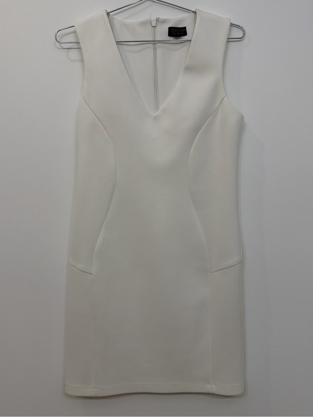 🩷Topshop White V-Neck Mini Sheath Dress